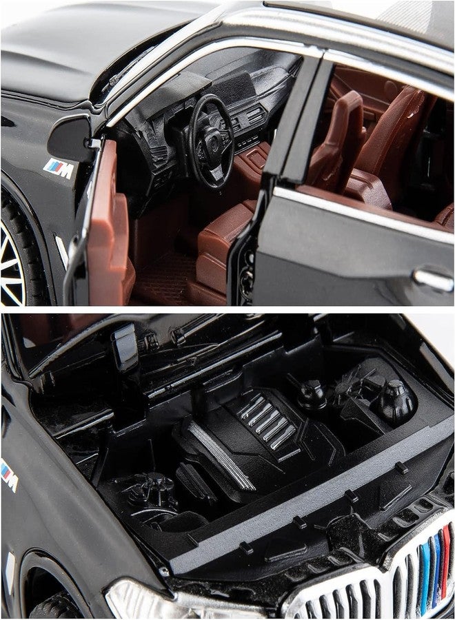 BlackZone Compatible for 1:32 BMW X7 SUV Model Car Toy, Zinc Alloy Pull Back Toy car with Sound and Light for Kids Boy Girl Gift (Black1) - Image 5